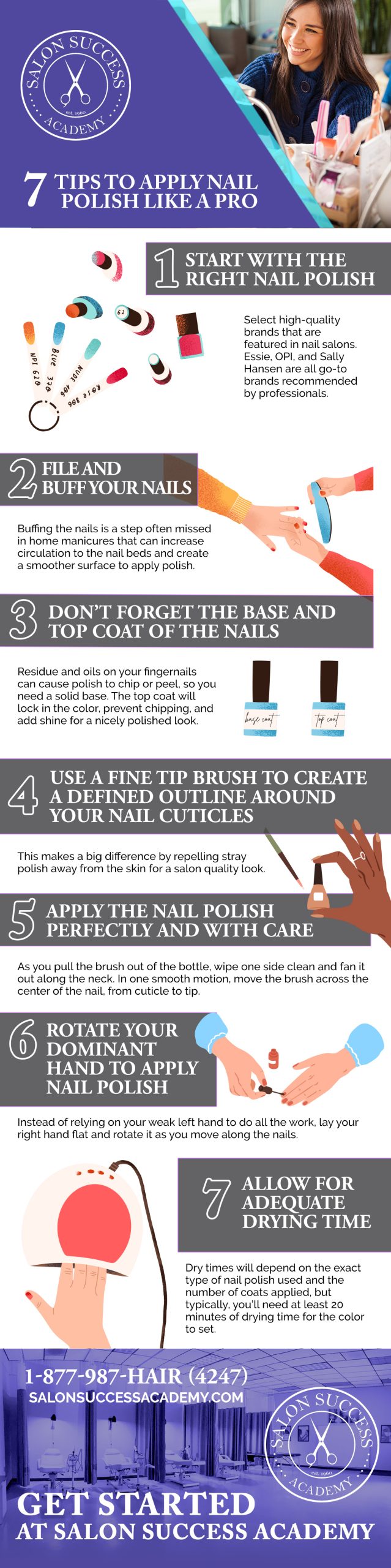 how to apply nail polish infographic