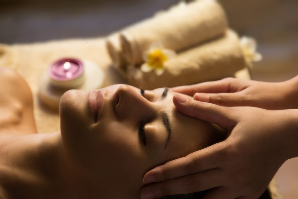 woman getting ready for esthetics treatment