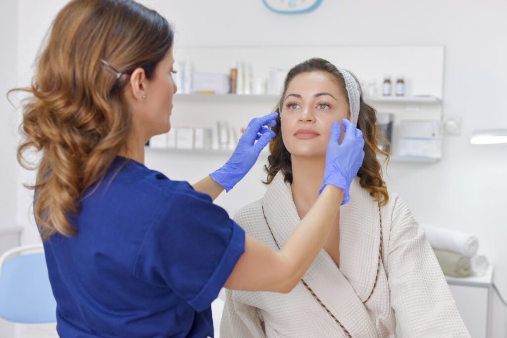 esthetician addressing client skincare worries